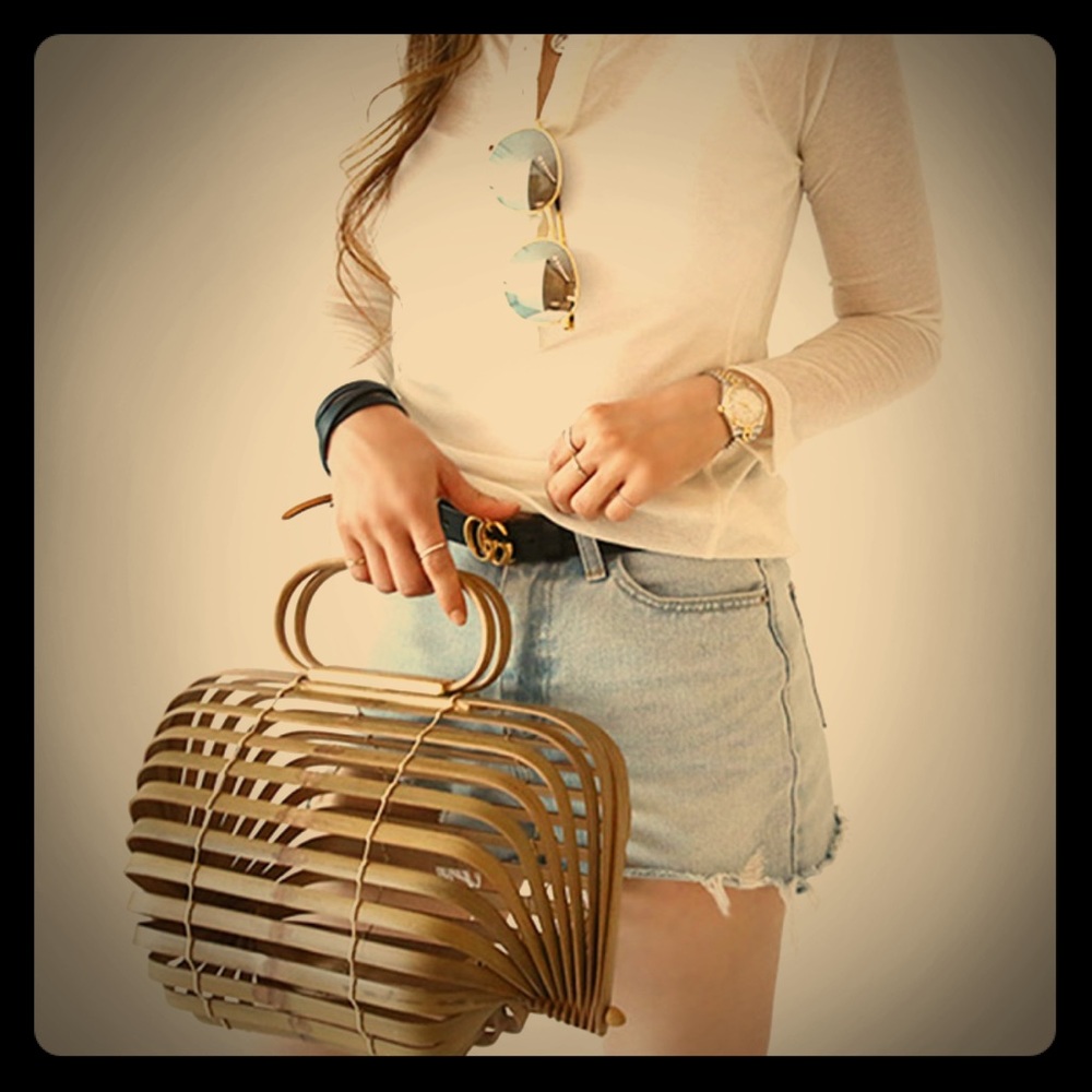 Bamboo Basket Handbag